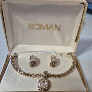 Roma Gold Earrings with Sparkling Stones